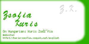 zsofia kuris business card